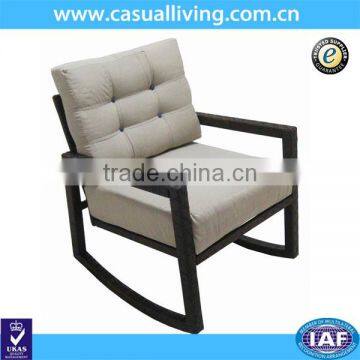 Outdoor rattan garden furniture new design PE wicker rocking sofa chairs