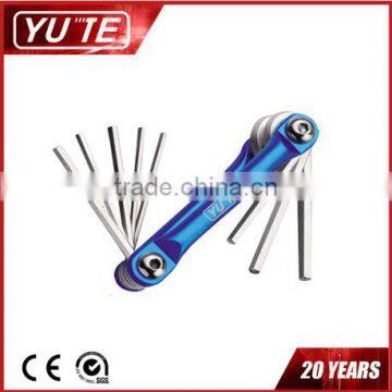 2017 universal Yute 8PCS curve hex wrench set with blue color&hex key set&Folding Allen