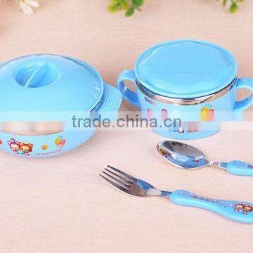 Color Stainless Steel Serving Soup Baby Bowl With Lid Kids Suction Bowl photo-5