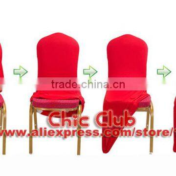 100 PCS Stretch Elastic Universal White Spande Wedding Chair Covers for Weddings Party Banquet Hotel Lycra Polyester Fabric photo-6