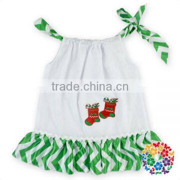 Trendy White And Green Shoes Pattern Party Dresses Kids Dress For Girls European Style