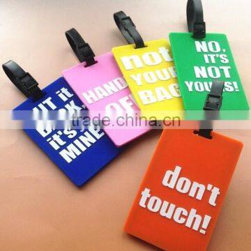 pvc/rubber/plastic luggage hang tag for promotion