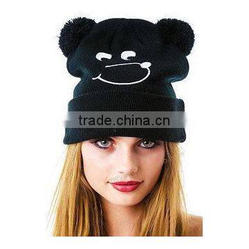 100% Acylic Cottonacrylic Beanie Printing Knit Hats/winter Caps photo-3