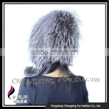 CX-C-114 Wholesale 2016 Good Quality Windproof In Stock Silver Fox Fur Hat photo-3