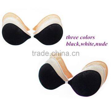 Fashionable Backless Strapless Padded Front Closure Black Lace Bra photo-2