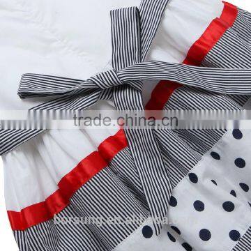 2015 Summer High Quality Fashion Pure Cotton Polka Dots Stripes Splice Childrens Clothes Guangzhou photo-5