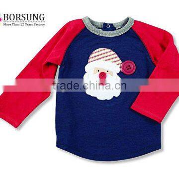 New style fashion boy's shirt kids Baseball Raglan Long Sleeve christmas shirt children's boutique clothing