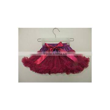 2015 Hot sale! wine red Posh Soft Chiffon ruffles tutu skirts Baby Girls big bow girls tutu skirts baby dress