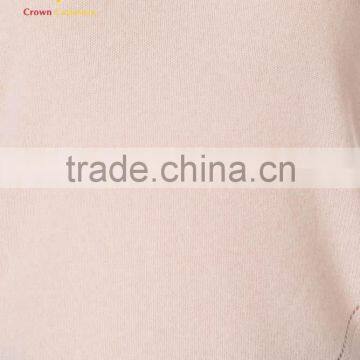 Women Merino Wool Pink Cahsmere Sweater Crew Neck photo-3