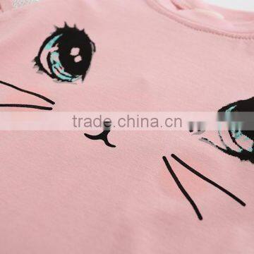2016 Kids T Shirt Short Sleeves With Cat Print Summer Children Casual Shirt photo-2