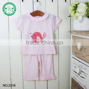 OEM Branded 2 Pieces Matching Baby Girl Set Wholesale Summer Baby Girl Clothes