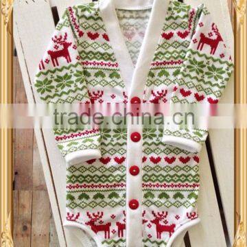 Baby Boys Christmas Rompers Christmas Deer Printed Baby Boys Rompers 100% Cotton Christmas Rompers for Baby Boys photo-2