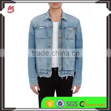 2017 Hot sale jean jacket wholesale denim jackets plain denim jacket for men