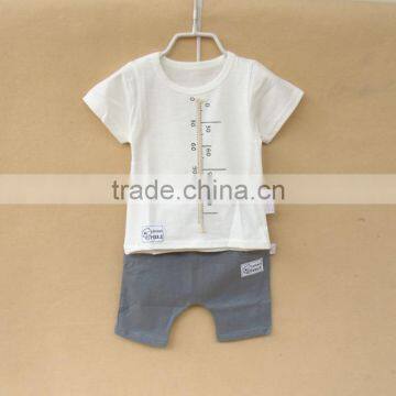 Wholesale summer cotton printing boys kids t shirt with pants set