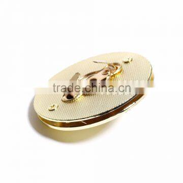 Zinc Based Alloy Purse Twist Turn Lock Light Golden 5.4cm(2 1/8")Dia, 1 Set photo-3