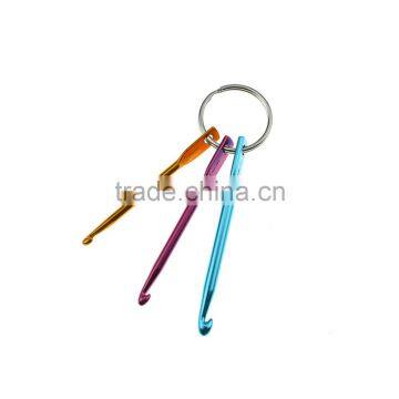 Charmkey Metal Key Ring 3pcs Corchet Hook Set Multicolor Mini Aluminum Crochet Hook for Crafts photo-3