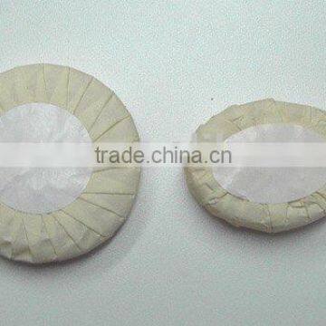 round pleated wrapped soap