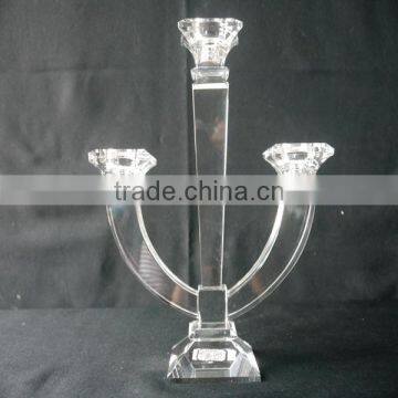 New Antique K9 Crystal Candle Holder,Cheap 3Tips Crystal Candle Holder For Home Decoration