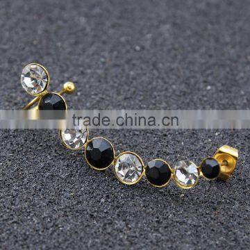 Fashion Jewelry Amazing Cuff Earrings Punk Style Earrings Women Elegant ss Cuff/ear Wrap Clip Crystal Gold Earrings photo-4