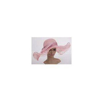 13cm Soft Wavy Brim Tea Party Hats / Sinamay Church Hats For Women