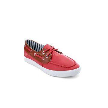 Women\'\'s Leather Color Splicing Bayshore Boat Sneakers