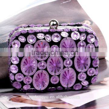 purple beaded 2017 fancy clutch bag / pink b rhino purse Evening handbag Gorgeous Bridal Wedding Purse Party bag Handbag