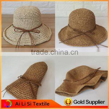Spring/summer Unisex Craft Paper Shade Fishing Straw Hat photo-4