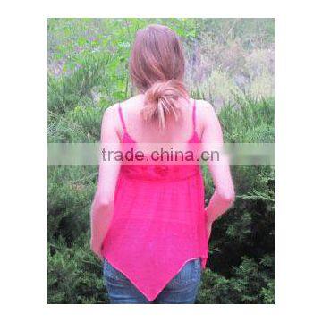 Women's Pink Beaded French Gypsy Camisole Top XYT2828 photo-3