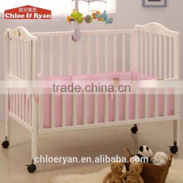 High quality wood comfortable bed extender for baby with mosquito net and baby bed hanging toy