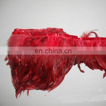 Garment ornament Largo zona plumas red feather collar strip MW-0185