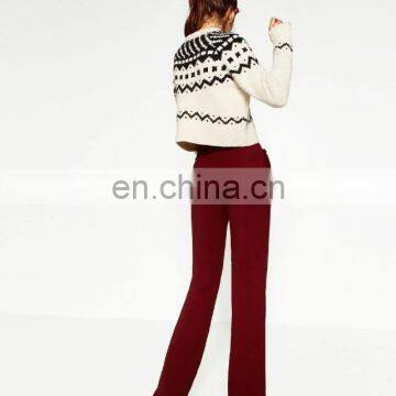 Custom Latest Fashion Design Sweaters Stock Computer Knitted Cashmere Women Loose Sweater photo-3