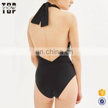 OEM Embroidery Swimsuit Cover up Black Swimsuit photo-3