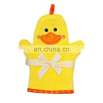 Custom Cotton Terry Cloth Animal Puppet Bath Glove Wash Mitt For Baby