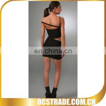 2014 wholesale fashion black cut out evening dress guangzhou