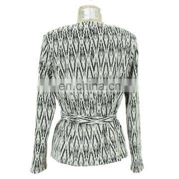 China Factory Jacquard Mid-aged Women Formal Jacket photo-2
