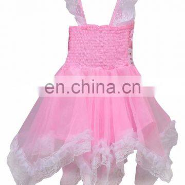 Pink Classy Baby Girls Party Wear Frock Dress Floral Applique for Kids photo-2