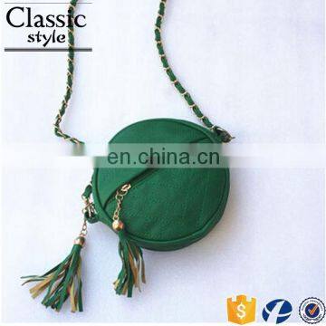 CR Fast Delivery Styling Elegant Round Shape Tassels Zipper With Long Chain Women Purse Red Crossbody Shoulder Bag photo-6