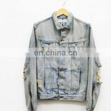 wholesale distressed denim jackets -River Island Denim Jacket With Collar In Black