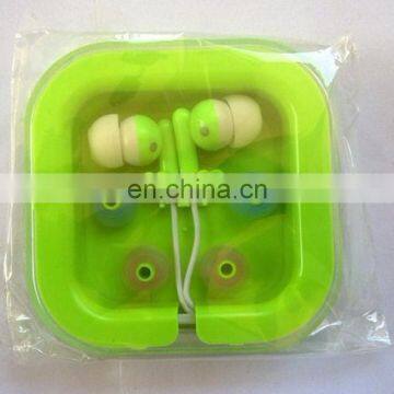 Colorufl cheap earbuds with plastic box