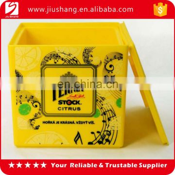 Custom logo square ps cooler ice bucket with lid for bar using