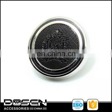 Wholesale Sewing ABS coat button decorated manufacturer,Shiny nickle free shank button by laser Logo.