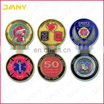 Custom Design Die Struck and Enamel Coins with Plastic Cover