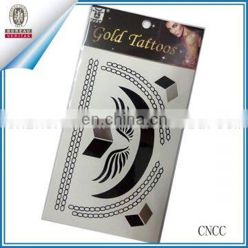 fancy tattoo sticker metallic temporary tattoo gold foil tattoo