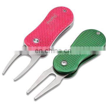 The newest golfpro custom golf pitchfork,golf prepare divot tool with ball markers,brand logo ball markers