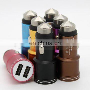 Dual USB Port Alloy Skin 5V 3A Auto Lighter Power Source Mobile Travel Charger photo-3