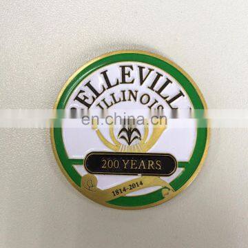 Mental challenge coin with custom logo embossed