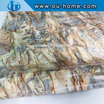 OUHOME Glossy Marble DIY Vinyl Decorative Film Kitchen Wall Sticker photo-3