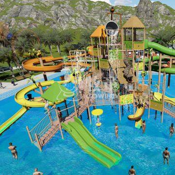Fiberglass Water Slide Hotel Aqua Park Design Water House for Kids photo-3