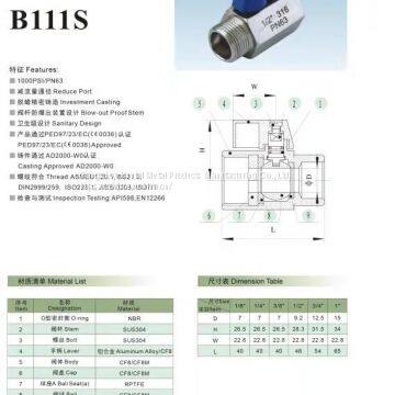 SS304/SS316 Food Grade Threaded Stainless Steel Mini Ball Valve - Male / Female photo-4