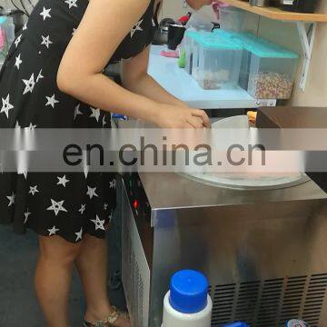 factory supply plat pan thailand style roll fry ice cream machine with flat table